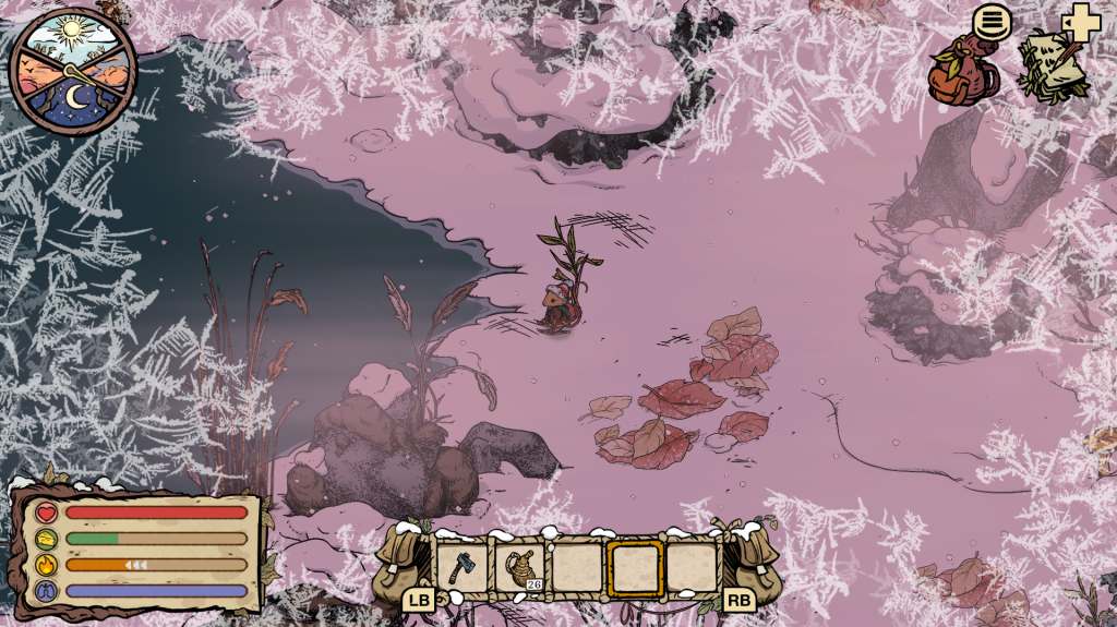 Effet visuel de gel lorsque le personnage a froid