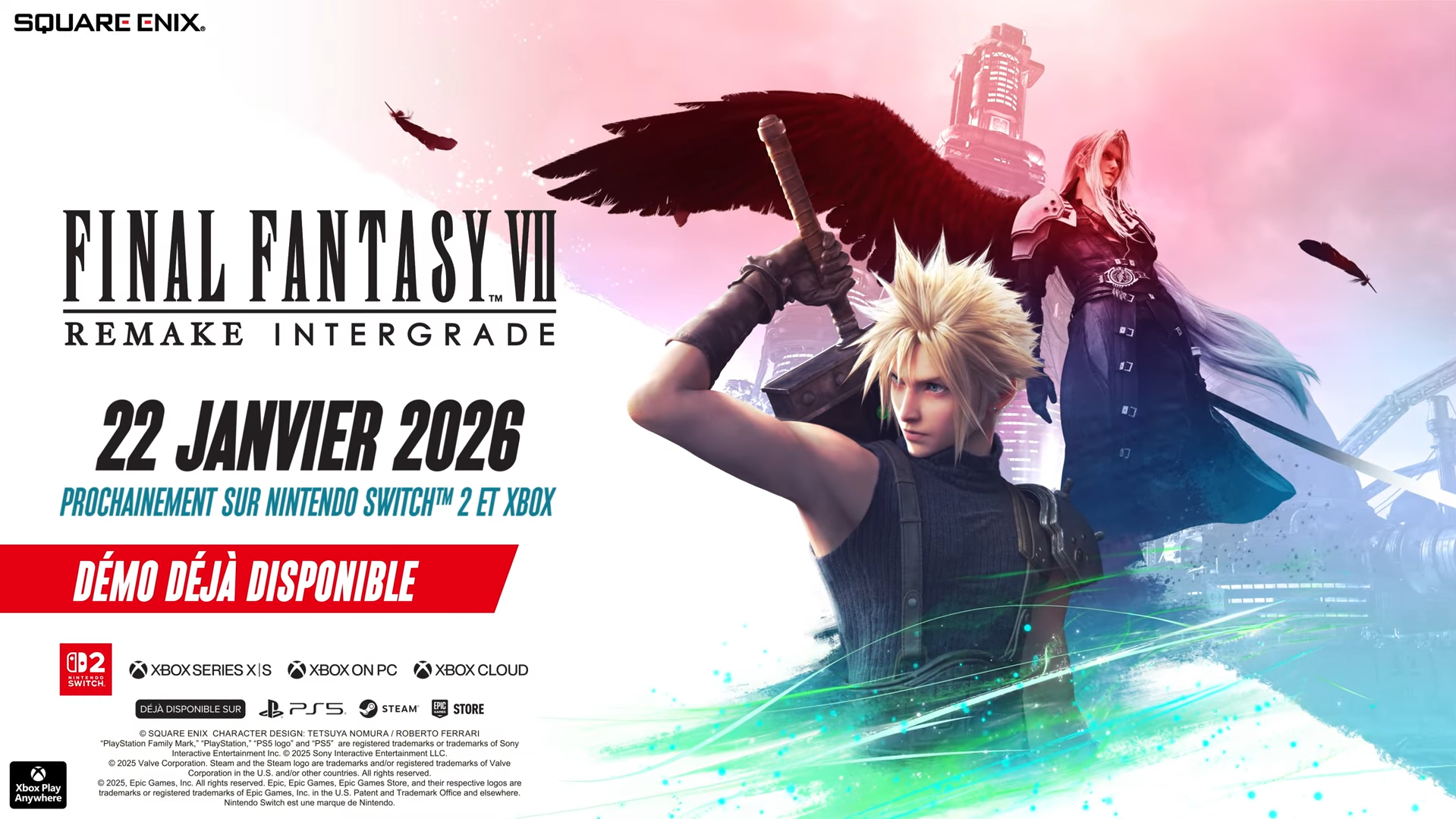La démo de FINAL FANTASY VII REMAKE INTERGRADE est dispo sur Xbox et Switch 2