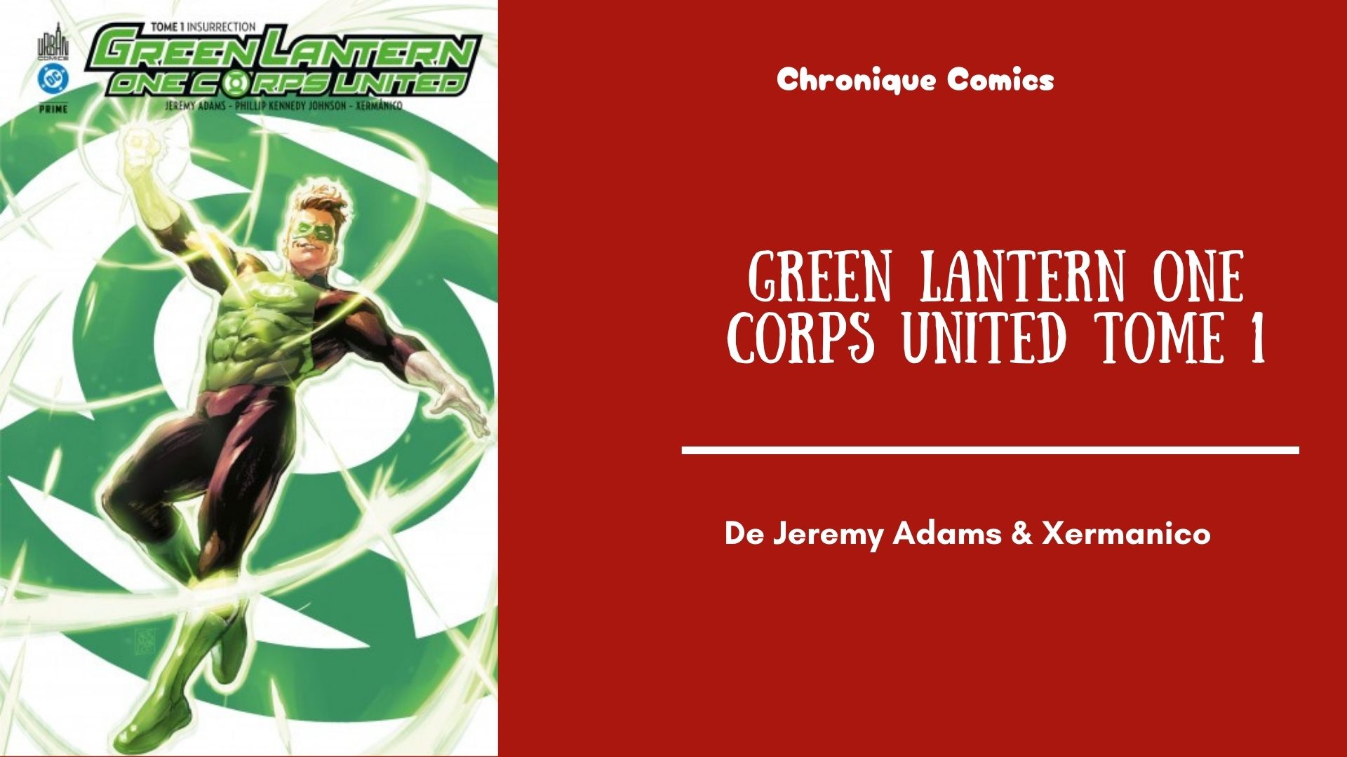 Green Lantern One Corps United tome 1 - mise en avant