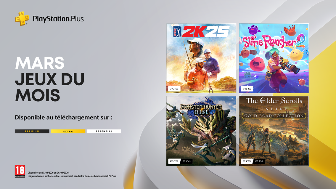 [PlayStation Plus] Mars attaque fort avec PGA Tour 2K25 Monster Hunter Rise Slime Rancher 2 et The Elder Scrolls Online Collection: Gold Road