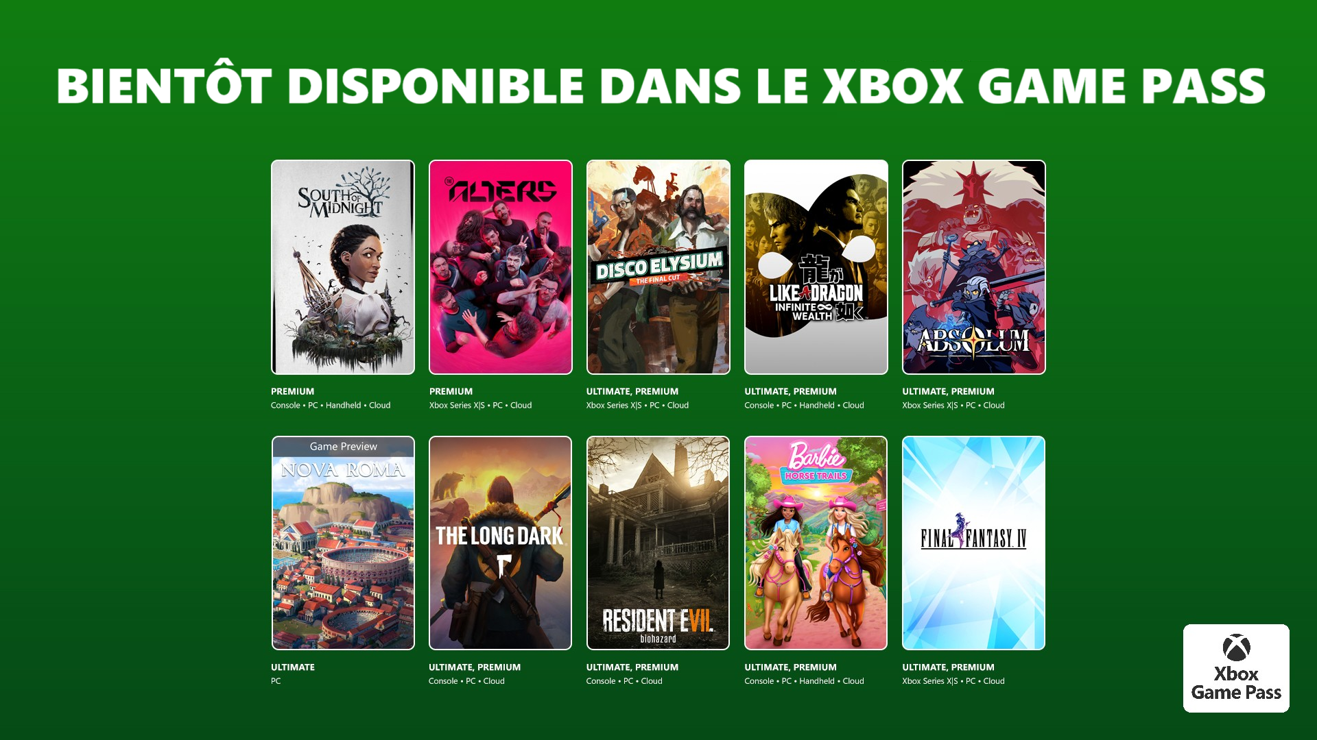 [Xbox Game Pass] Disco Elysium, Resident Evil 7: Biohazard, Final Fantasy IV et d'autres arrivent !