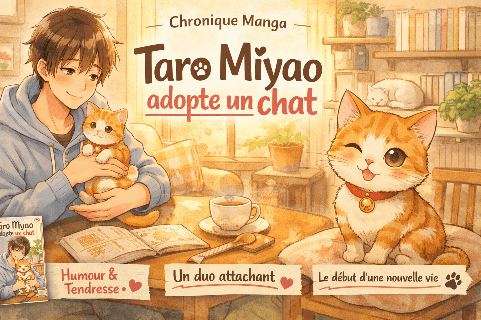 Taro Miyao adopte un chat - mise en avant