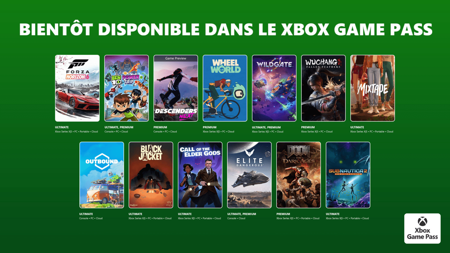 [Xbox Game Pass] Forza Horizon 6, Mixtape, Subnautica 2 et bien plus !