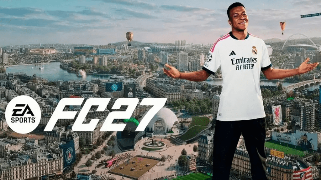 Kylian Mbappé en jaquette de Ea Sports FC 27