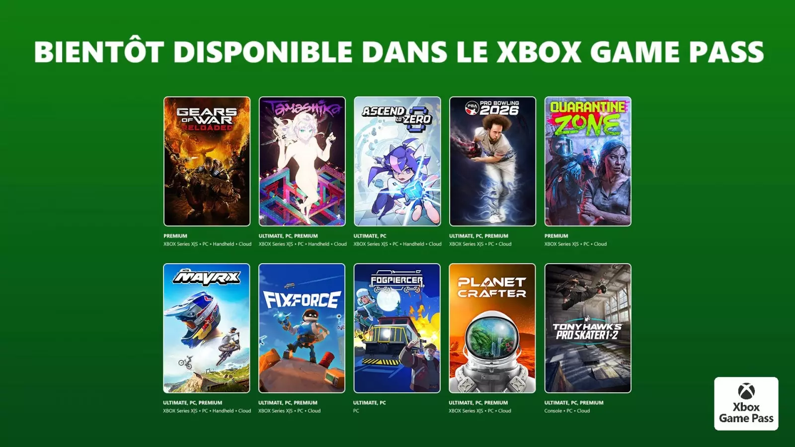 XBox Game Pass Juillet 2026