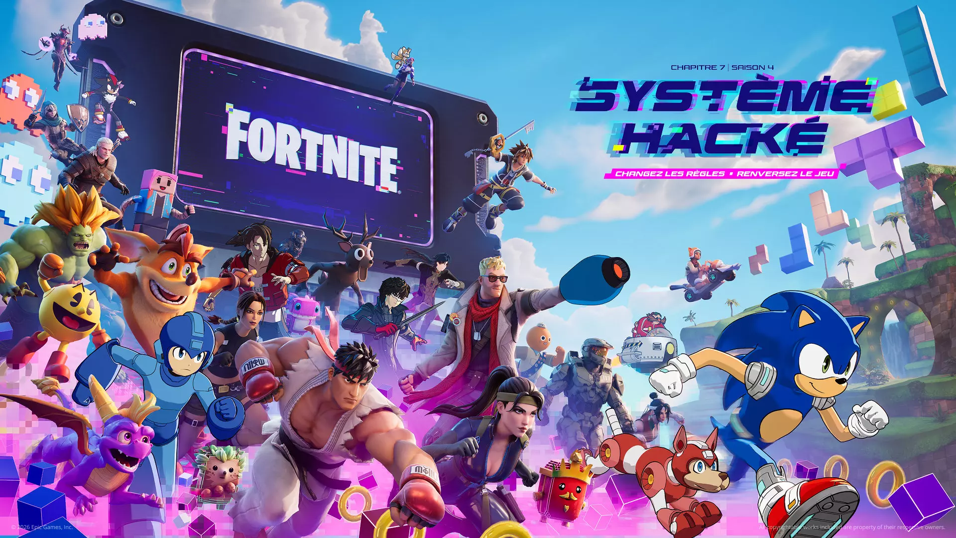 [Fortnite] Plus de 20 légendes du jeu vidéo débarquent dans Fortnite Système hacké !