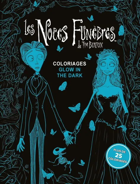 Les noces funèbres de Tim Burton - première de couverture livre de colriage
