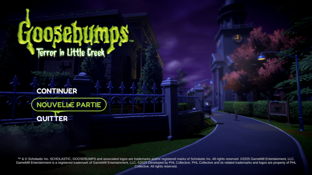Ecran titre de Goosebumps: Terror in Little Creek